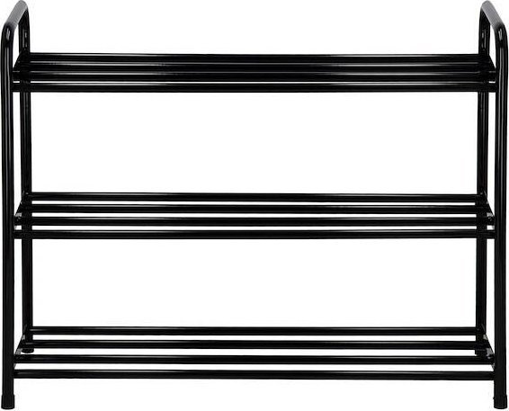 Springos Regał na buty z metalowymi 3 półkami szafka czarna UNIWERSALNY