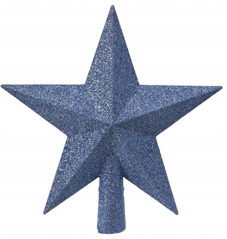 Kaemingk Szpic błyszcząca niebieska gwiazda choinkowa 19 cm 1szt