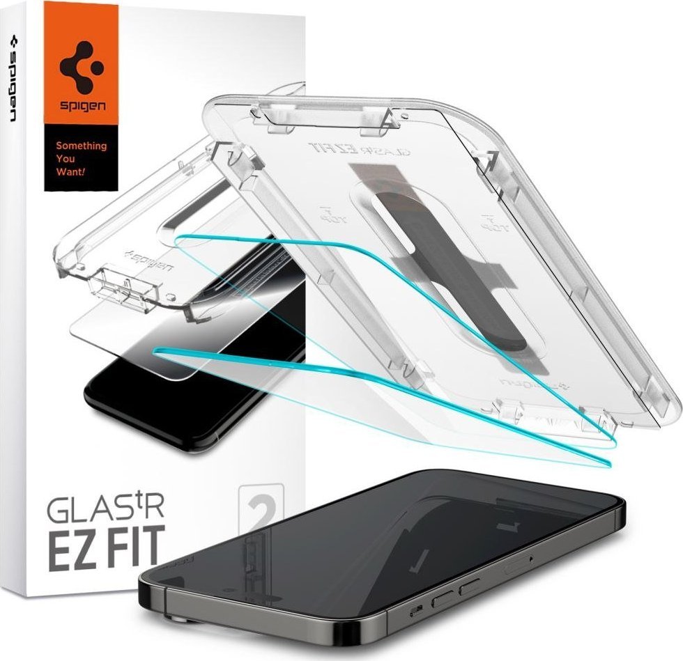 Spigen 2x Szkło Hartowane Spigen Glas.tr Ez Fit do iPhone 14 Pro Max Clear