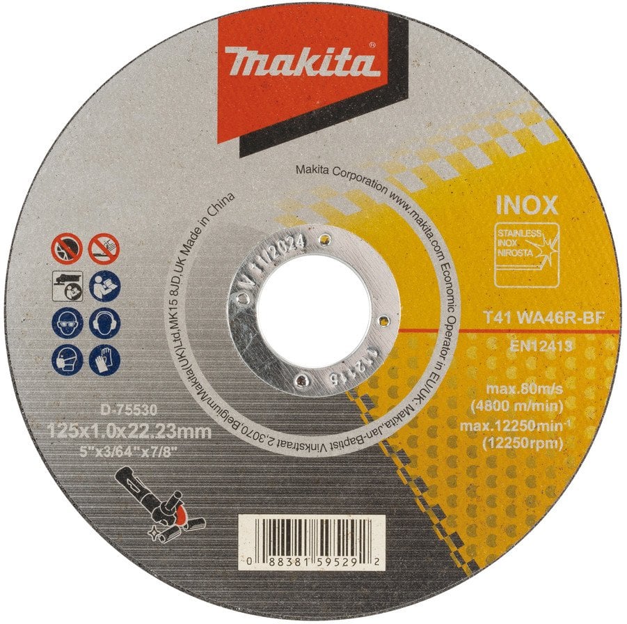 THIN CUTTING WHEEL FOR INOX125X1 WA46R