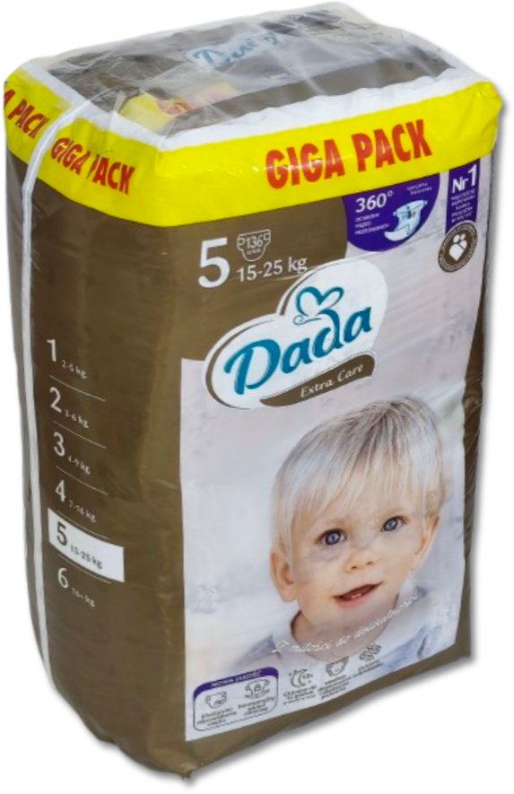 Pieluchy Dada Extra Care 5 BAG 15-25kg 136szt.