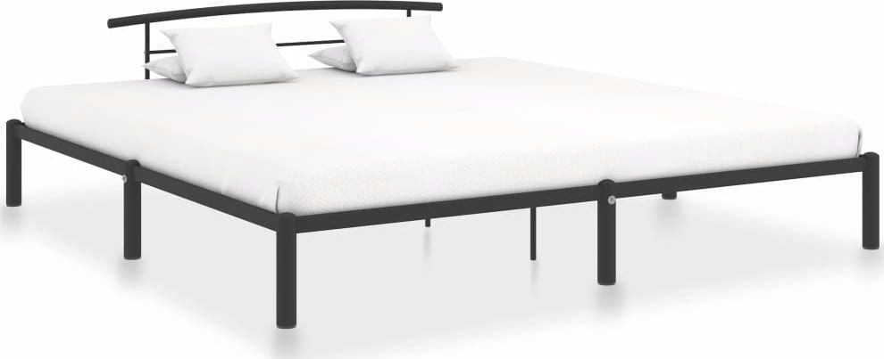 vidaXL Rama łóżka, czarna, metalowa, 180 x 200 cm