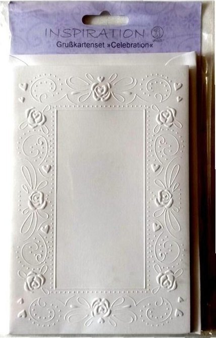 Teka Karty tłoczone + koperty 5szt białe