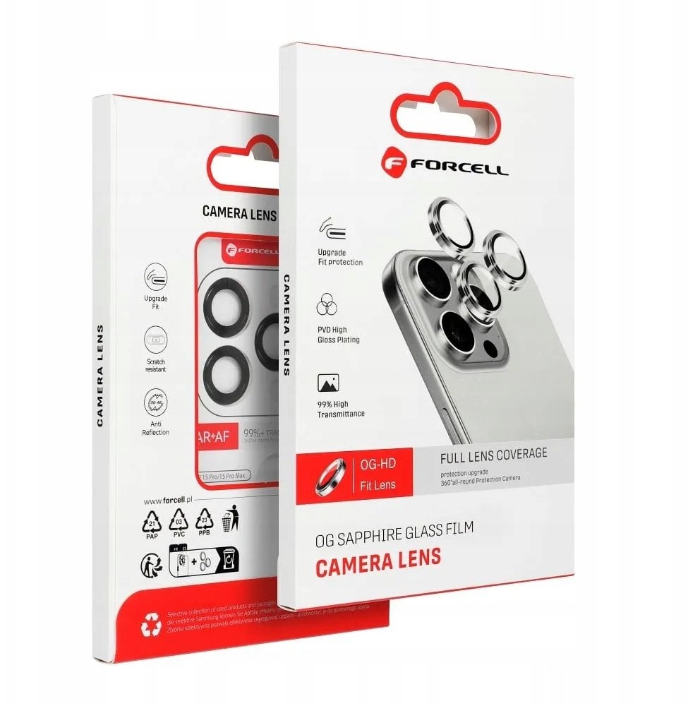 Szkło hartowane Forcell Premium do aparatu - do iPhone 15 / 15 Plus Zielony