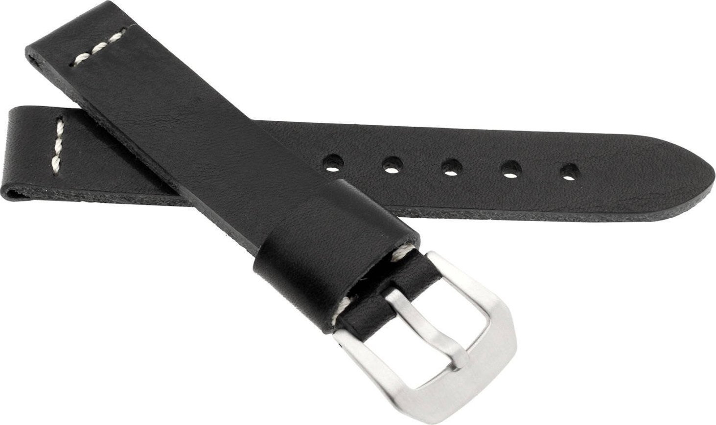 JVD Skórzany pasek do zegarka 20 mm JVD R41101-20 czarny