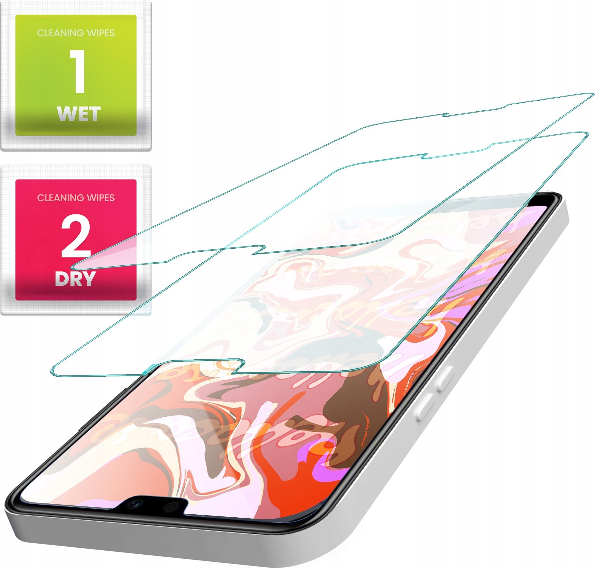 Hello Case 2-PAK Szkło Hartowane do Huawei P20 (szybka 9H, płaskie 2.5D, ochronne)