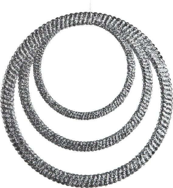 Witek Home 12x Ozdoba świąteczna srebrna kółko