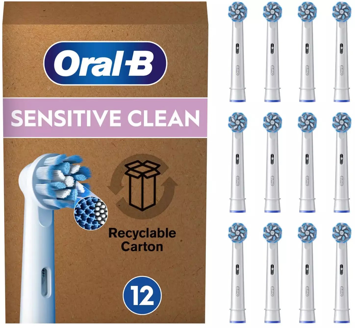 Końcówka Oral-B Końcówki do szczoteczek Sensitive Clean 12-Pack Biały