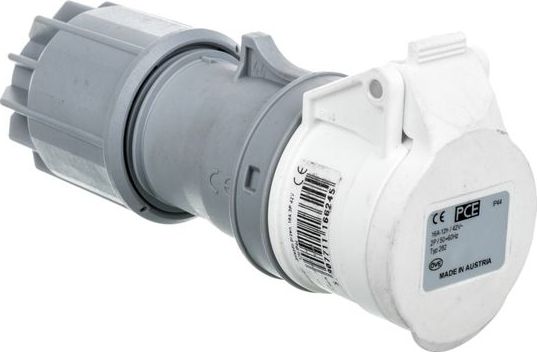 PCE Gniazdo przenośne 16A 3P 42V białe IP44 TWIST 283-12v