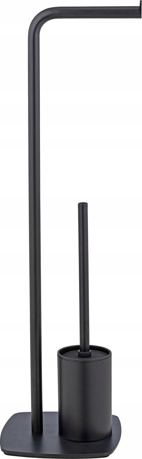 Wenko Szczotka do WC z uchwytem na papier toaletowy, czarna, IRIA, WENKO