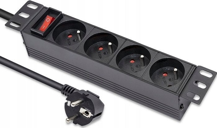 Listwa zasilająca Qoltec przeciwprzepięciowa 4 gniazda 1.8 m czarna (54602)