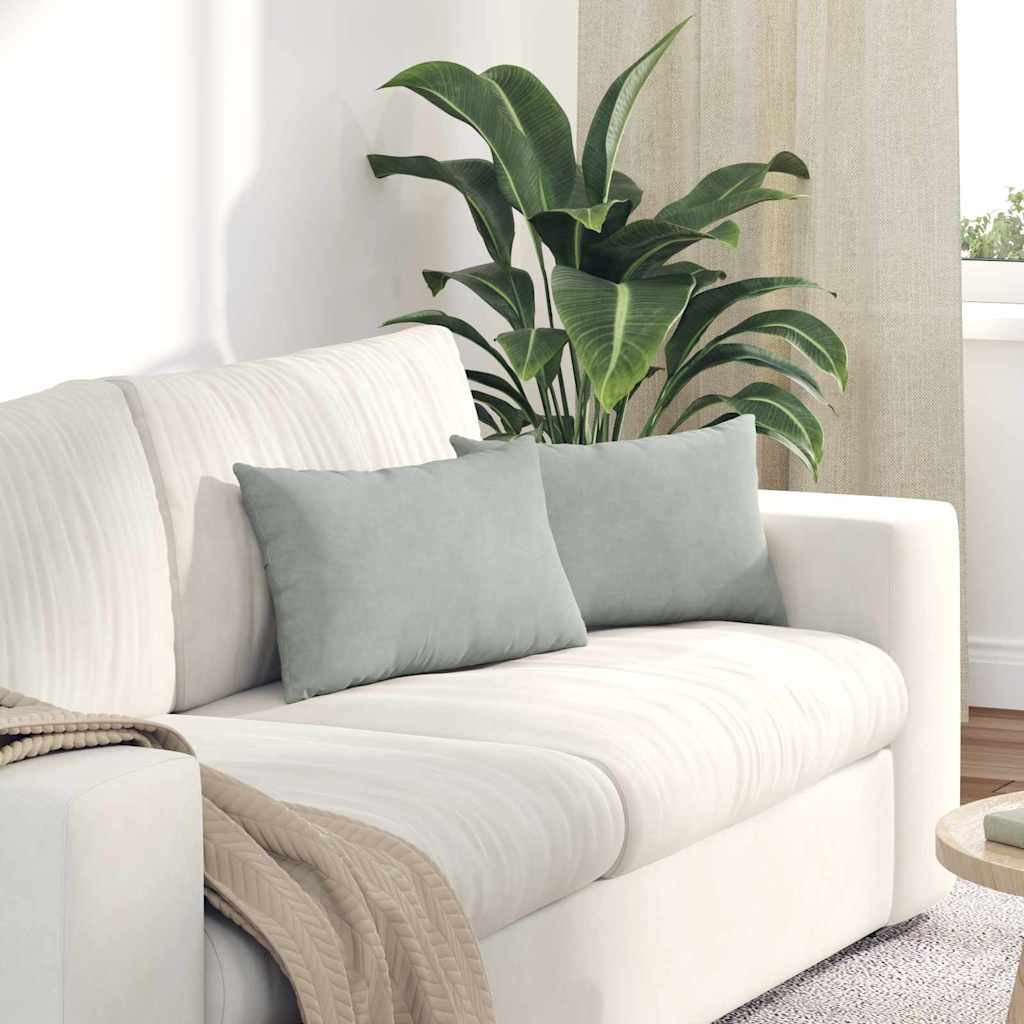 vidaXL Poduszki na sofę 2 pcs Jasnoszary 50 x 30 cm Tkanina sztruksowa