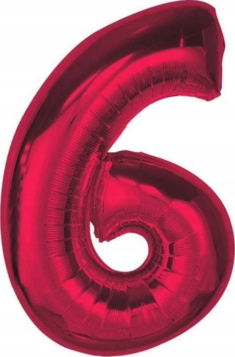 GoDan Balon foliowy cyfra 6 czerwona Smart 92cm