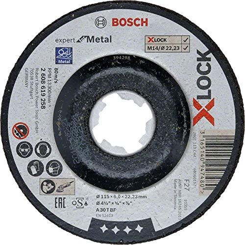 Bosch Bosch roughing X-LOCK Expert for Metal 115mm cranked grinding wheel (115 x 6 x Length 22.23mm)