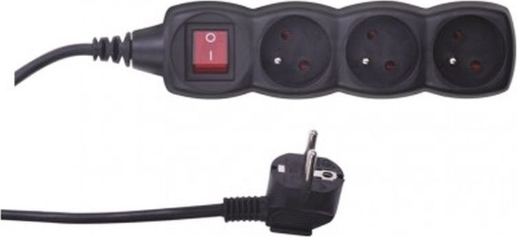 Listwa zasilająca Emos 3 gniazda 3 m czarna (PC1313)