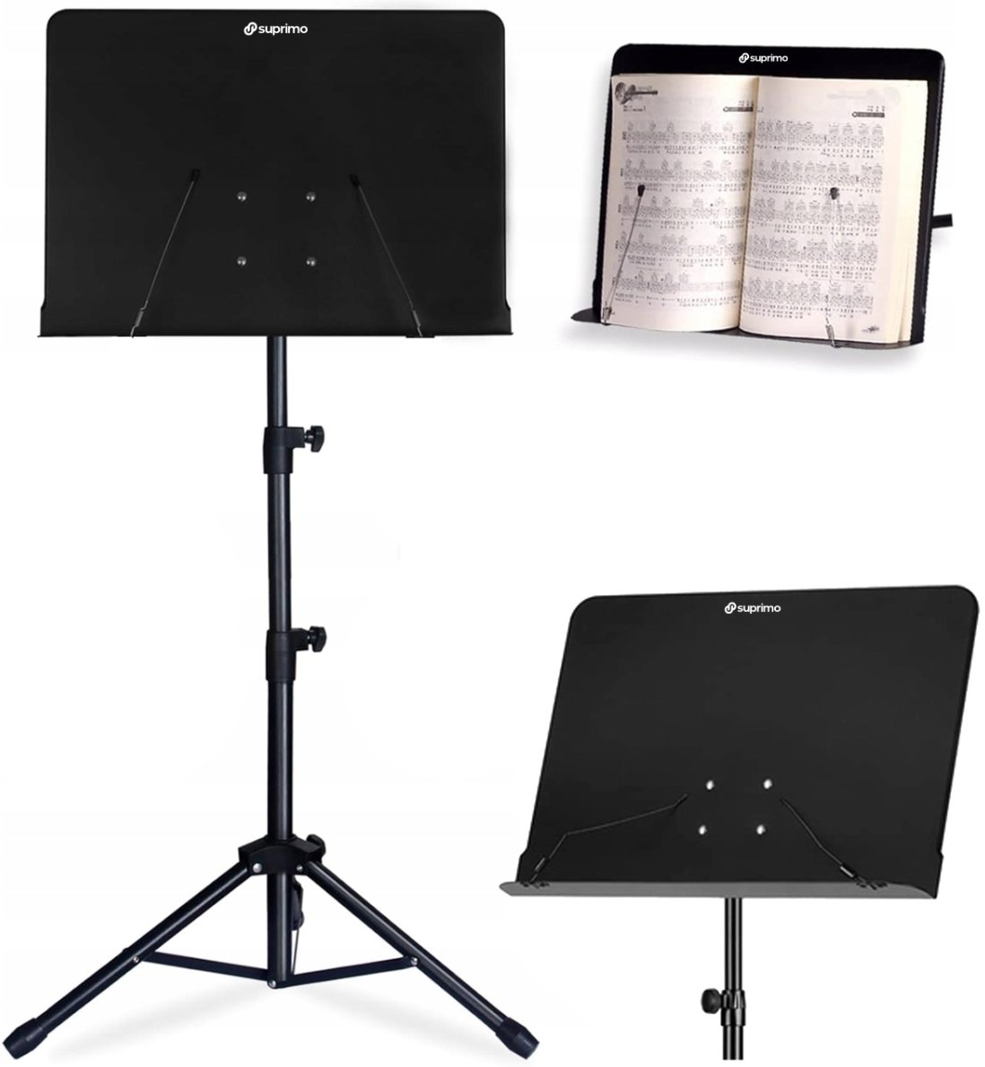 SUPRIMO D3 statyw stojak pulpit do nut regulowany składany czarny 82-146 cm do 10 kg