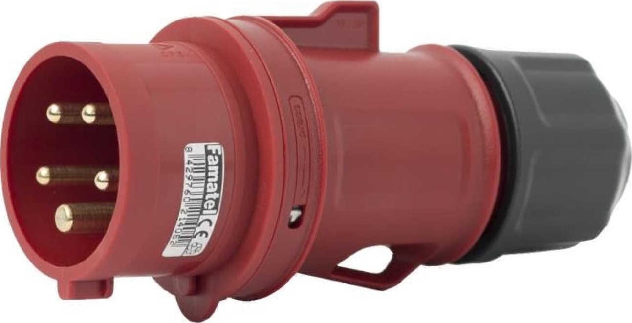 FAMATEL Wtyczka przenośna 16A 5P 400V czerwona IP44 SpeedPRO 13301
