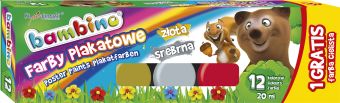 St. Majewski Farby plakatowe 20 ml BAMBINO 12 kol+ 1 gratis