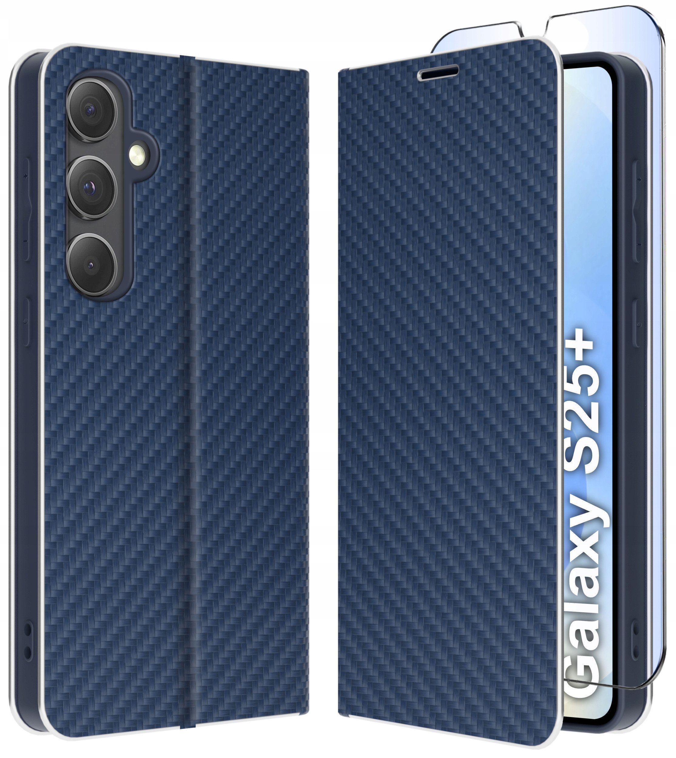 ETUI do Samsung S25+ Plus | CARBON PORTFEL BOOK TOKRA CASE CLASSIC + SZKŁO