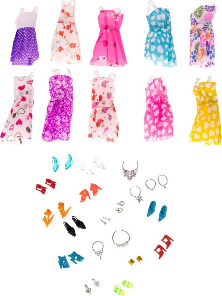 Ubranka dla lalek + akcesoria zestaw 43 el.