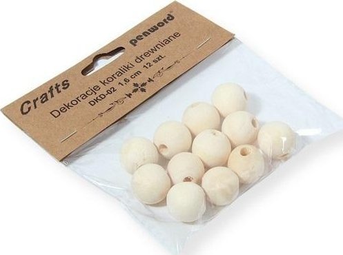 Dekoracje koraliki drewniane 16mm 12szt
