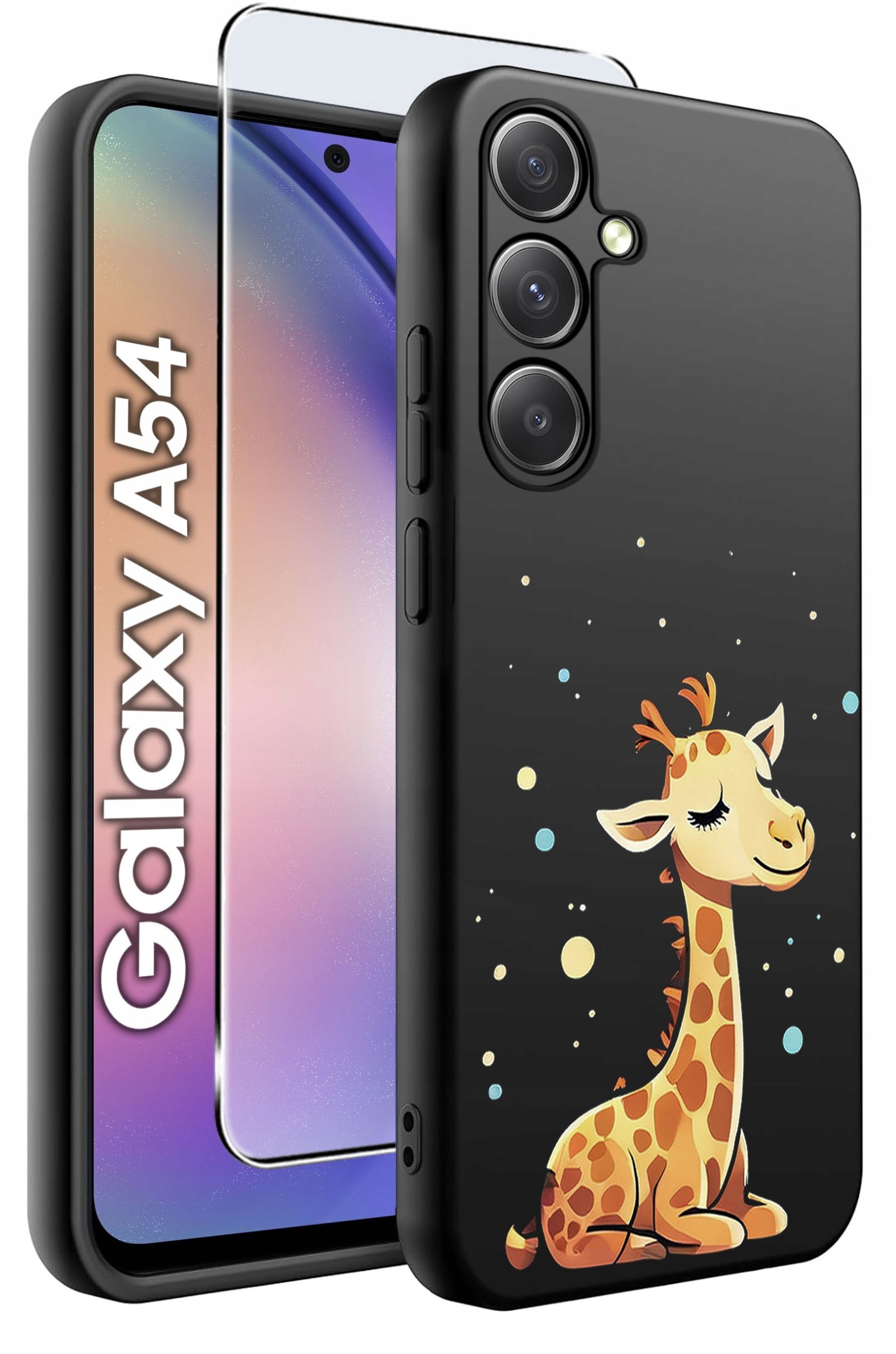 ETUI do Samsung A54 5G WZORY | SILIKONOWE MATT CASE + SZKŁO 9H