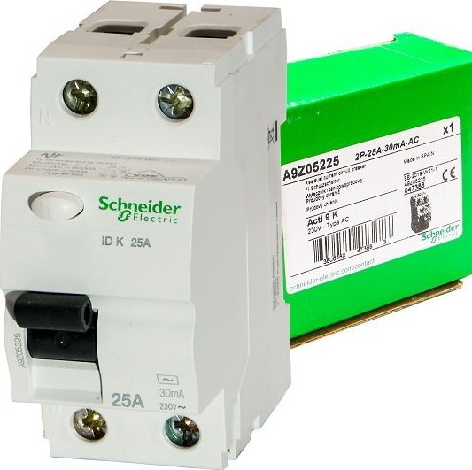 Schneider Wył. różnicoprądowy 2P 25A 0,03A AC ID K A9Z05225