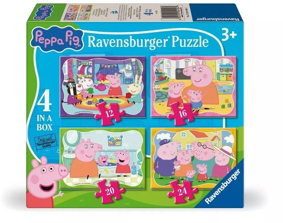 Puzzle dla dzieci 2D: Rodzinne chwile Peppy 4w1