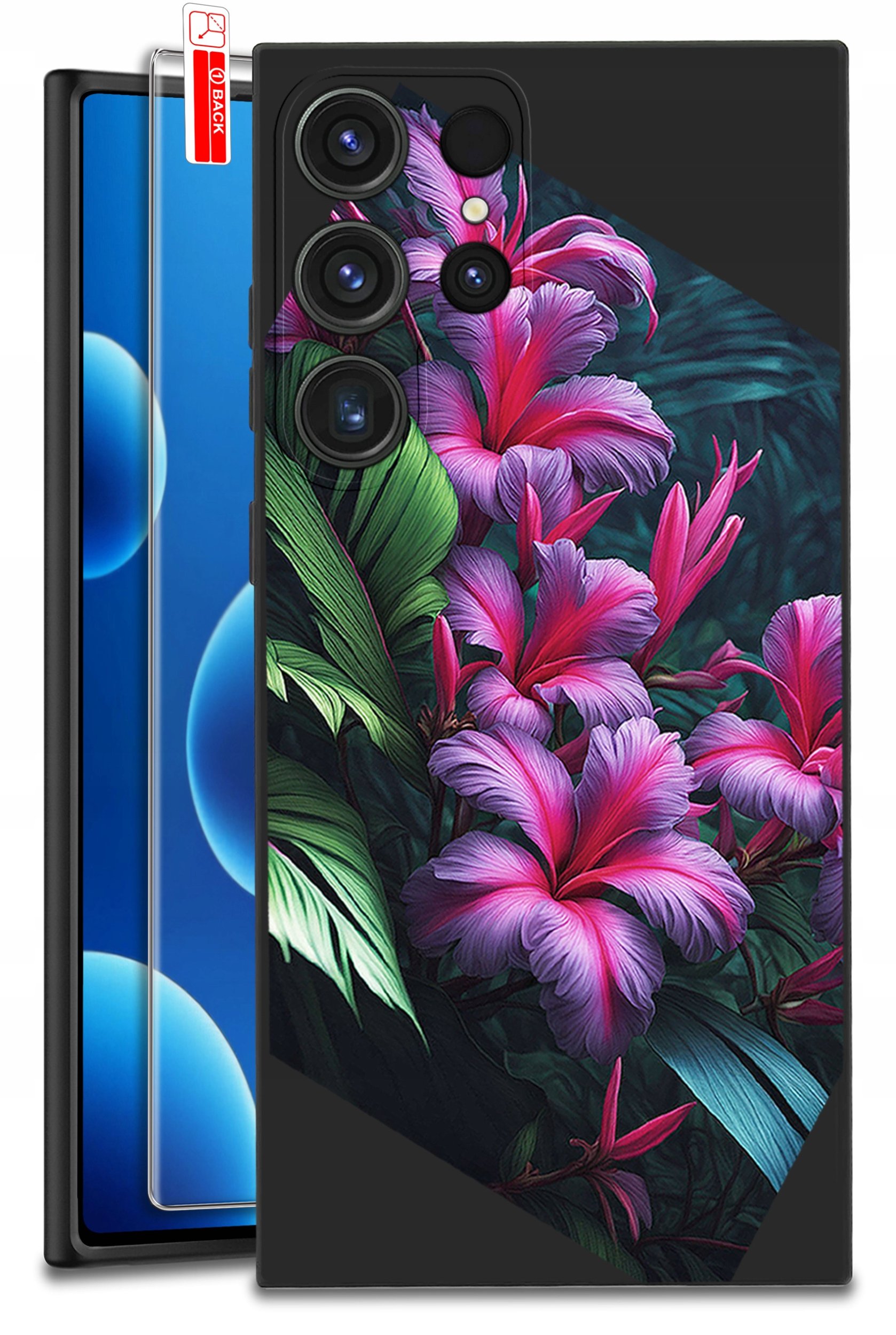 ETUI do Samsung Galaxy S25 Ultra WZORY | SILIKONOWE MATT CASE + SZKŁO 9H