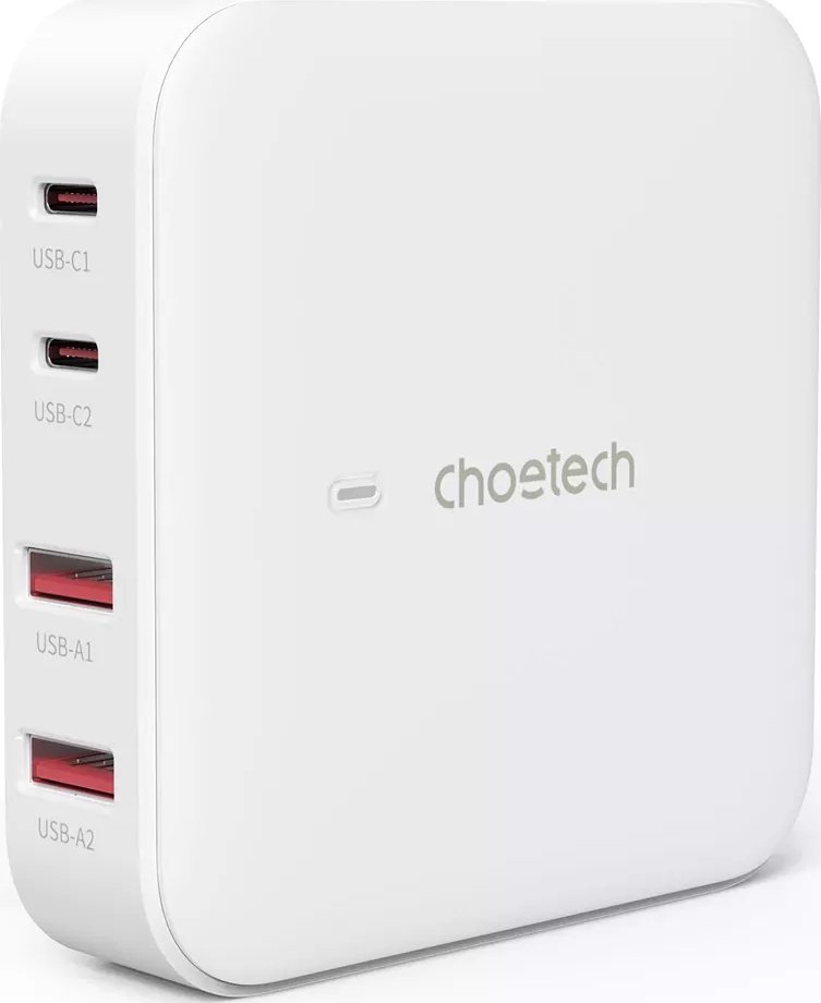 Ładowarka Choetech Ładowarka sieciowa Choetech PD8008, 2x USB-C, 2x USB-A, GaN, 100W (biała)