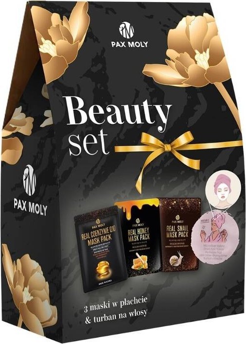 Beauty Set zestaw maski w płachcie + turban na włosy