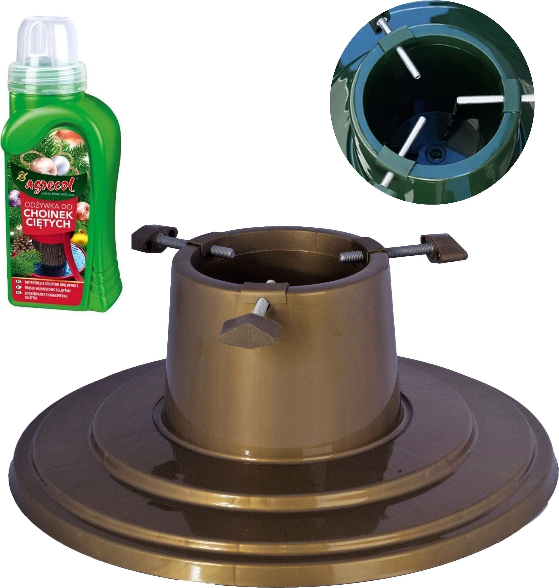 Dikel Stojak choinkowy Orbit do 2m z odżywką do choinek ciętych Agrecol
