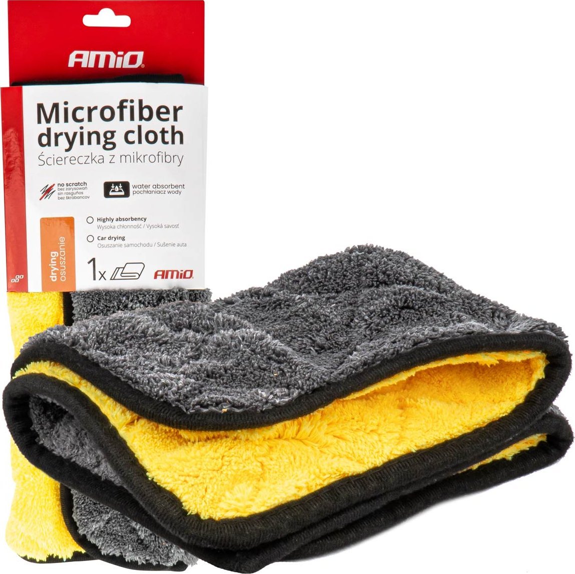 AMiO Mikrofibra ręcznik do osuszania samochodu 40x30 cm 800g amio-03980