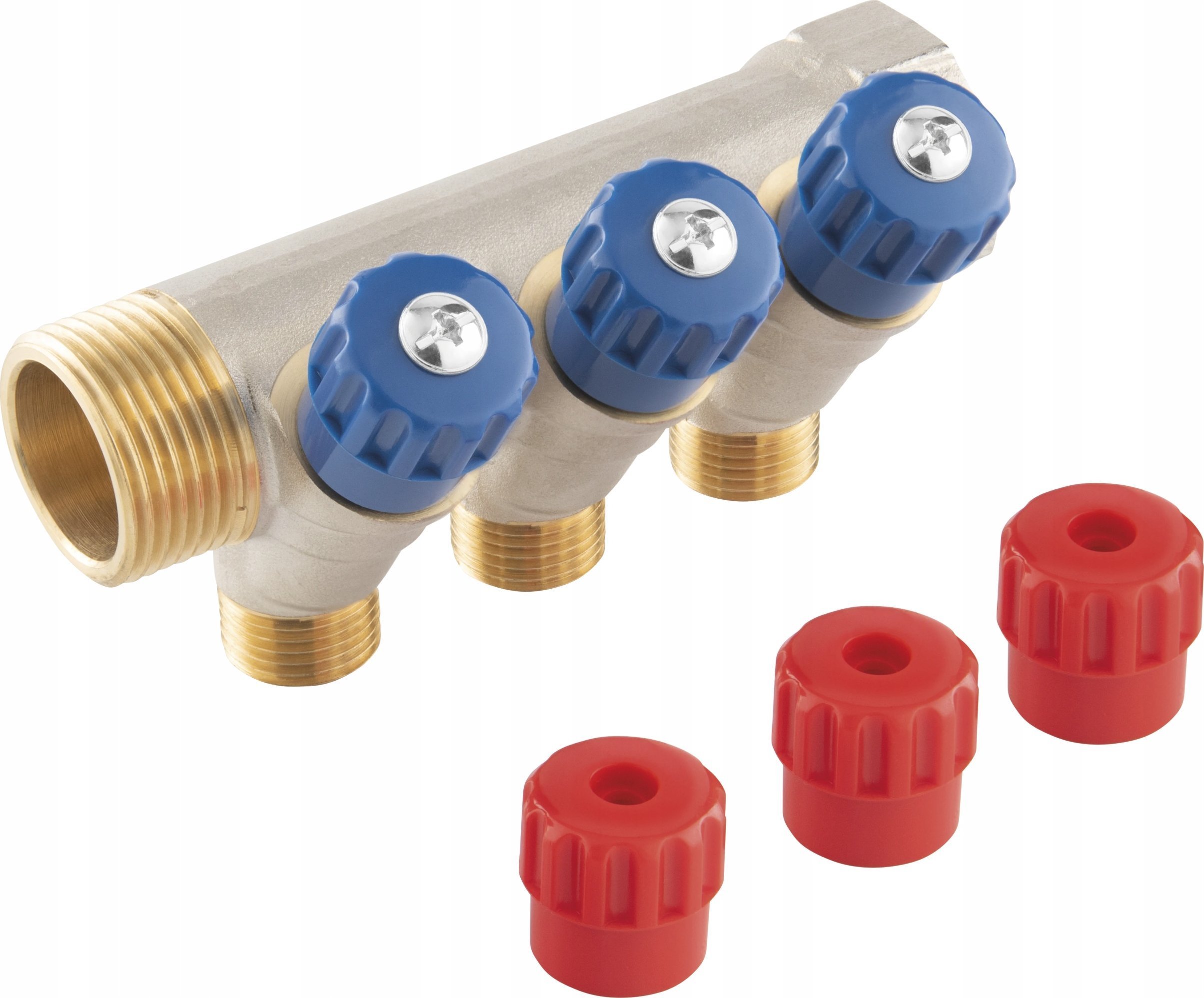 Ferro Rozdzielacz sanitarny 1"x1/2", 4-drogowy