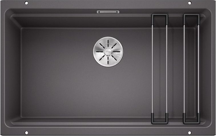 Zlewozmywak Blanco Etagon 700-U Silgranit szarość skały z korkiem InFino, szyny (525168)