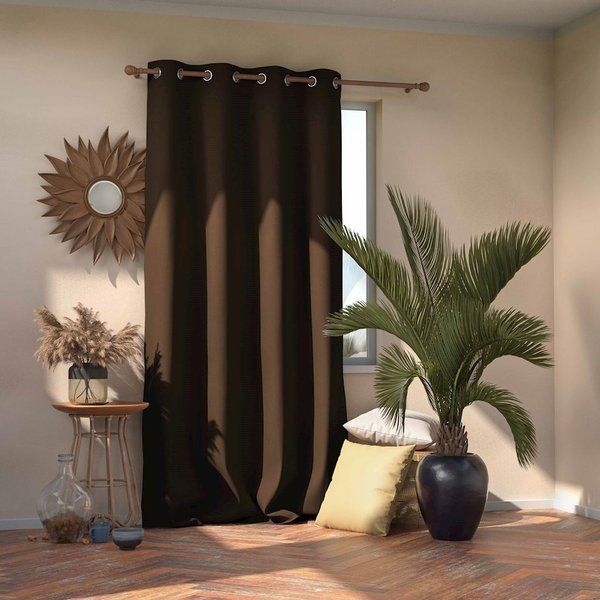AmeliaHome Zasłona Blackout na przelotkach Brąz 140X270