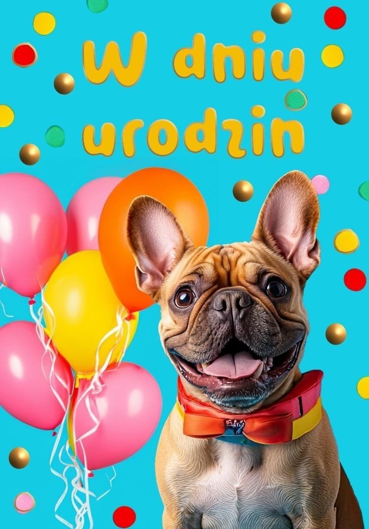 Kartka okolicznościowa W dniu urodzin pies