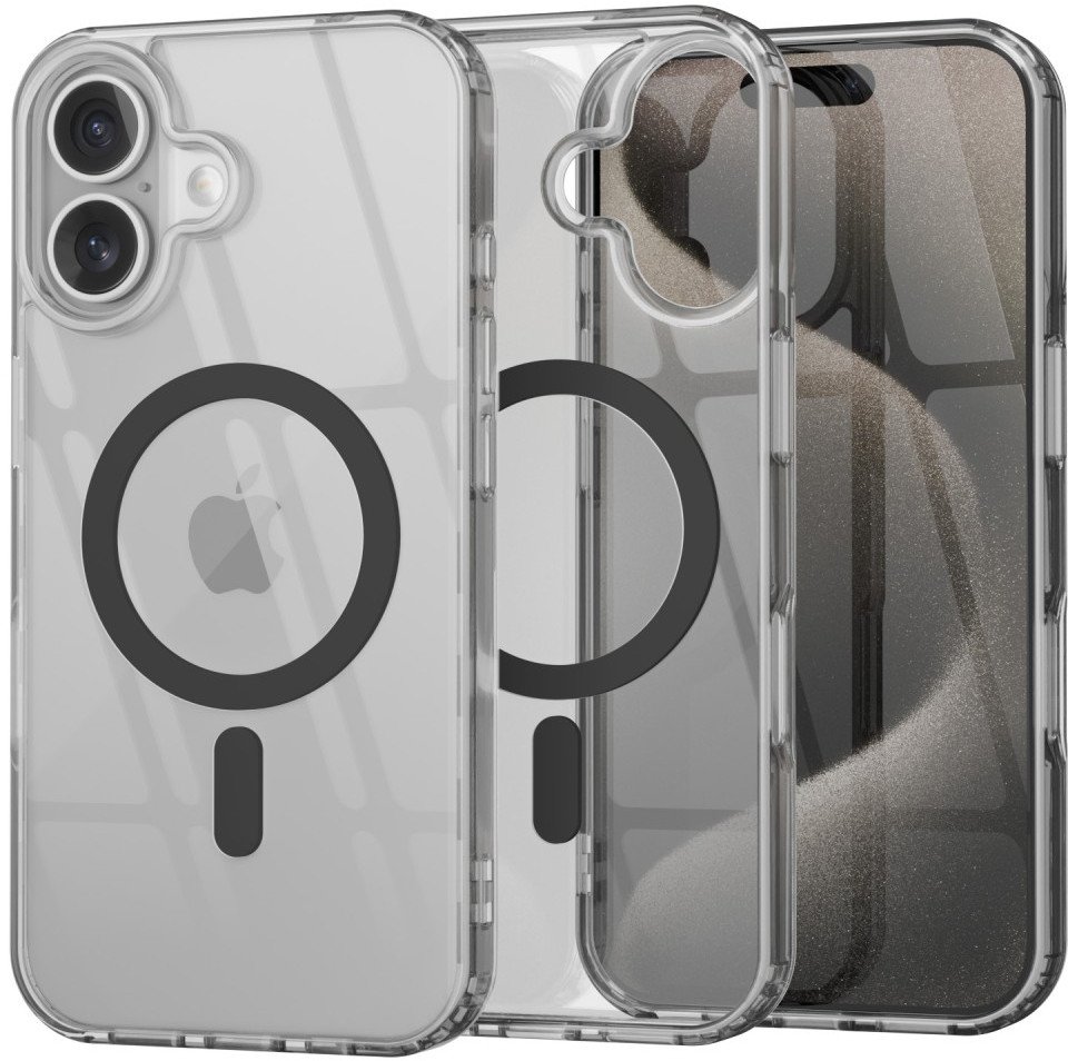 Etui Supero TPU Acrylic z MagSafe do iPhone 16, czarne