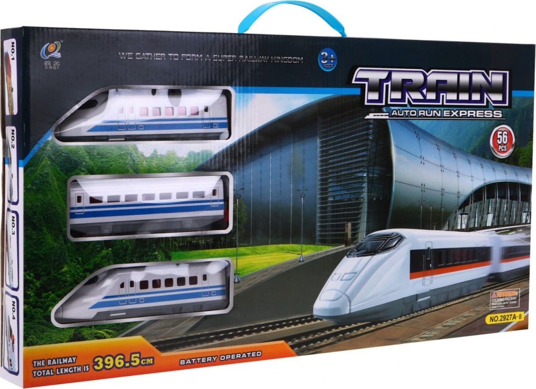 Ramiz Duża Kolejka z torami dla dzieci 3+ Pociąg z wagonem + Pętla + Akcesoria 56 el.