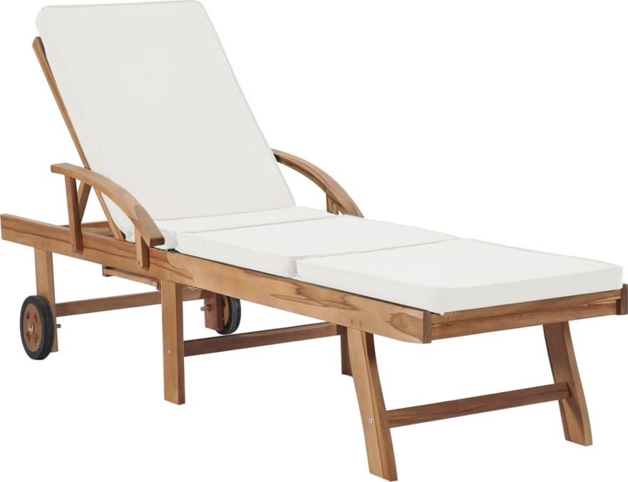 Elior Kremowy leżak z drewna do ogrodu - Santori