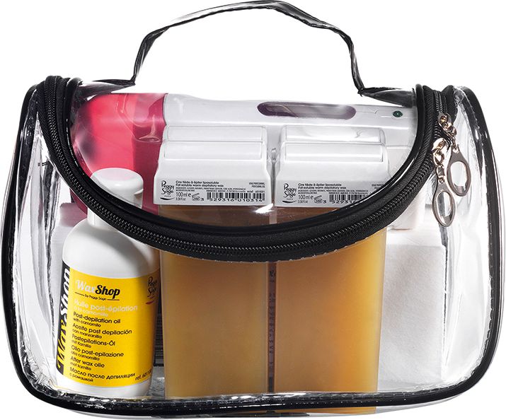 Peggy Sage Zestaw 4 wkladów wosku do depilacji w letniej temperaturze + podgrzewacz wosku + paski do depilacji + olejek - ( ref. 601098)