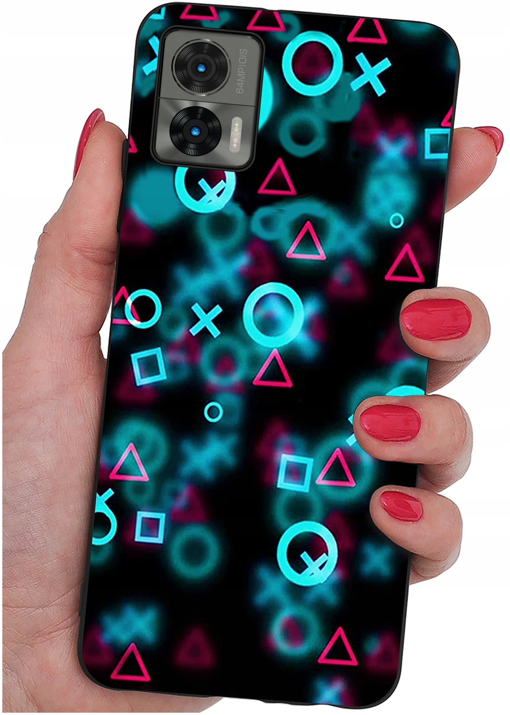 Etui do Motorola Moto Edge 30 Neo WZORY |SILIKONOWE MATT CASE + SZKŁO 9H