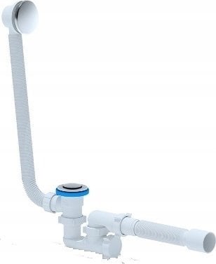 Syfon AKCES 19973 SYFON WANNOWY, KOREK METAL. KLIK-KLAK CHROM., OSŁONA ABS CHROM. FI 40/50 ELAST. // SW+KLIK-KLAK-A