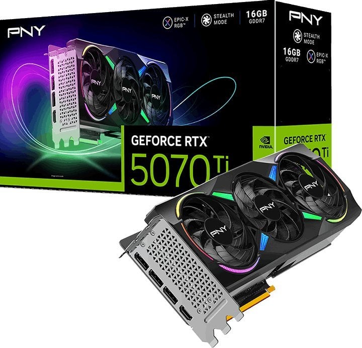 Karta graficzna PNY GeForce RTX 5070 Ti ARGB EPIC-X RGB Overclocked 16GB GDDR7 (VCG5070T16TFXXPB1-O)