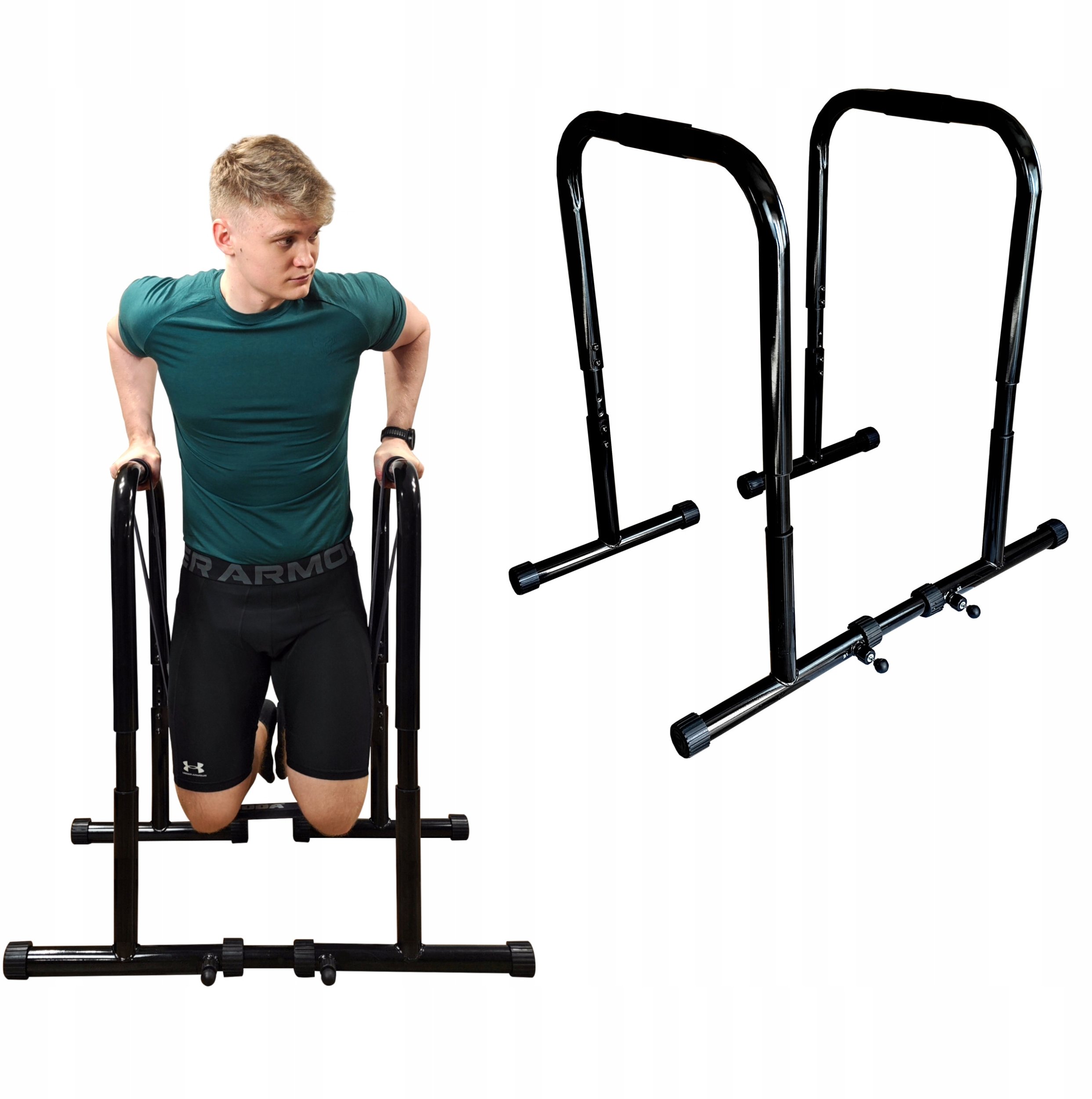 Poręcze do dipów ćwiczeń pompek, dipy treningowe WYSOKIE 90cm STABILNE