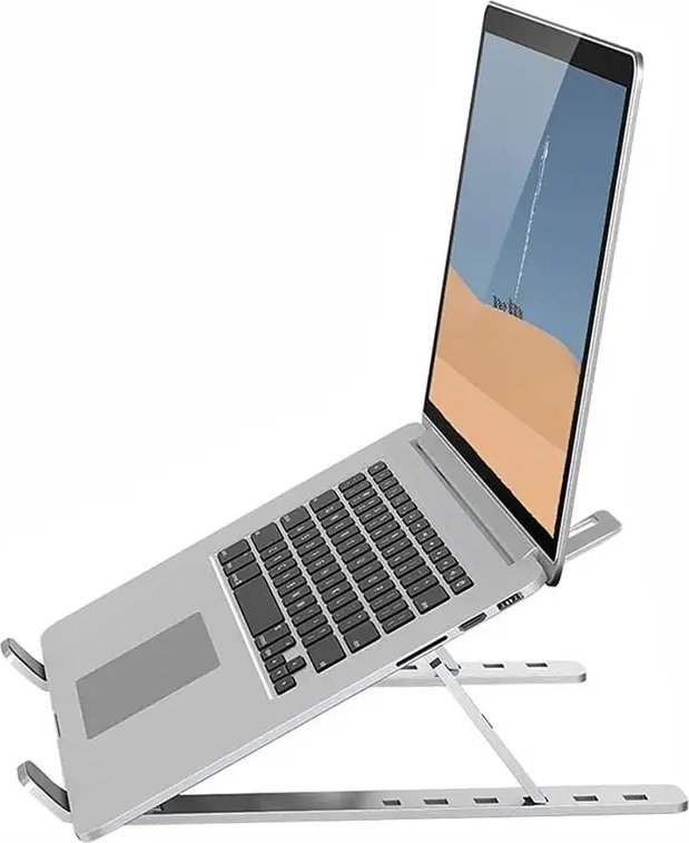 Swissten Swissten Aluminum Pad for Laptop from 10 - 15" Gray