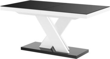 Hubertus Stół XENON LUX 160(256)x89 czarny połysk/biały połysk rozkładany