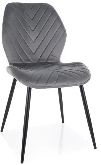Krzesło tapicerowane MIKE VELVET szary