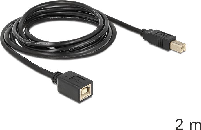 Kabel USB Delock USB-B - USB-B 2 m Czarny (83427)