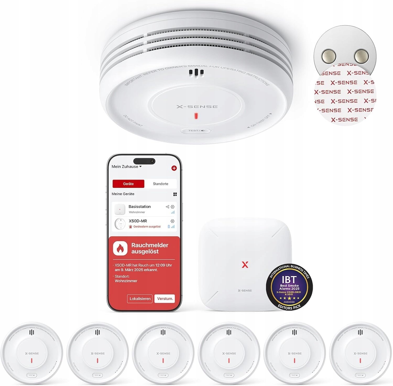 X-Sense Inteligentny czujnik dymu WLAN z uchwytem magnetycznym XS0D-MR61